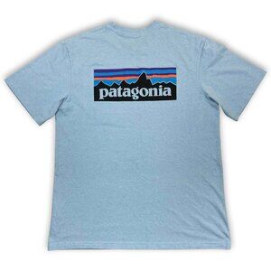 Patagonia P-6 Logo Responsibili-Tee – Break Up Blue, Size Small